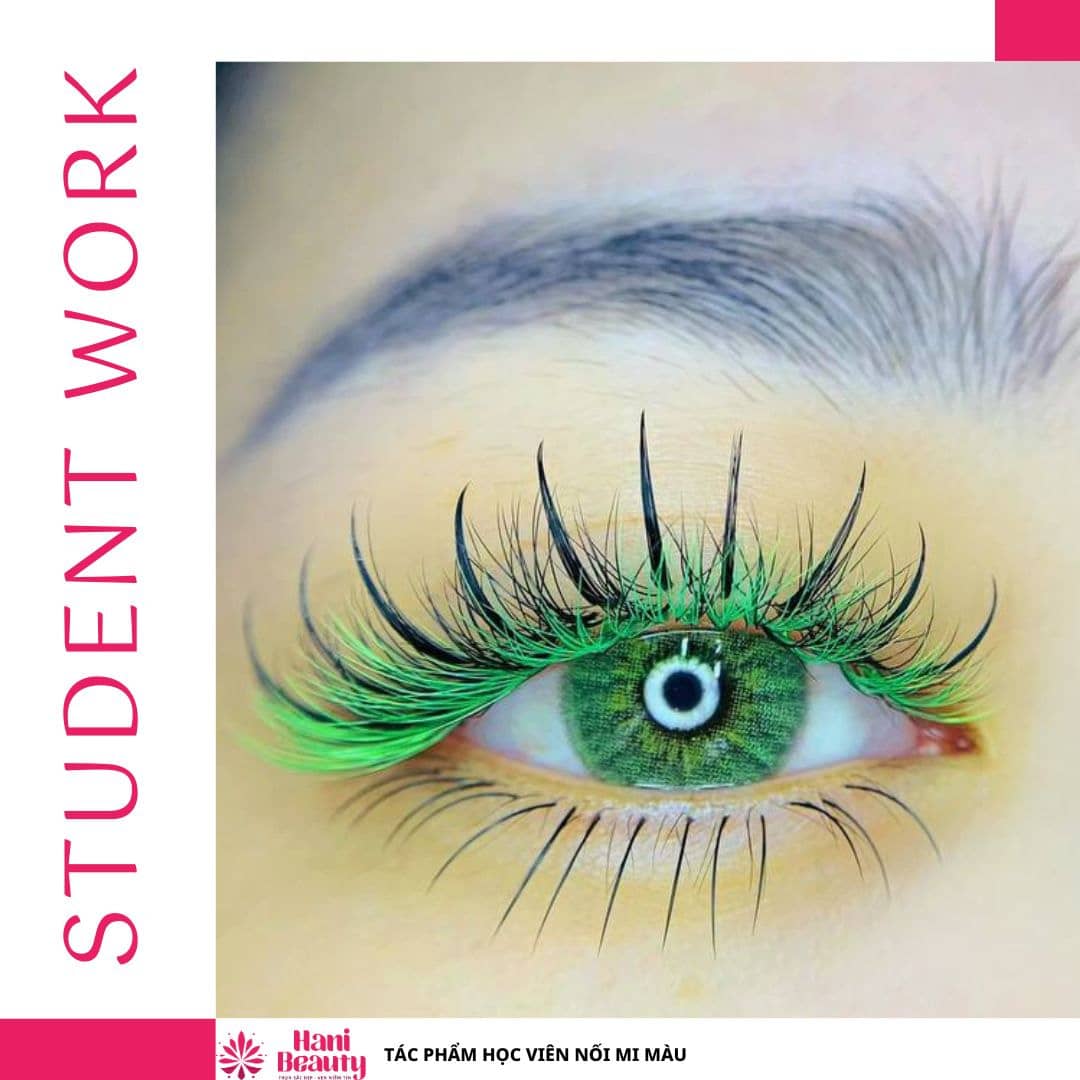 Khóa học nối mi nối mi màu giúp học viên thành thạo kỹ thuật từ cơ bản đến nâng cao và phối màu chuyên nghiệp.
