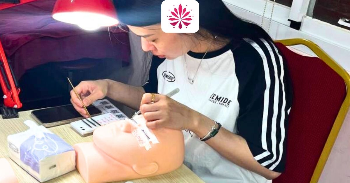 Học viên chưa biết cách sử dụng keo cũng khiến cho lông mi sau nối kém bền